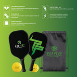 Pursonic The Ultimate Pickleball High Performance Set –4 Paddles, 4 Balls & 2 Carry Bag
