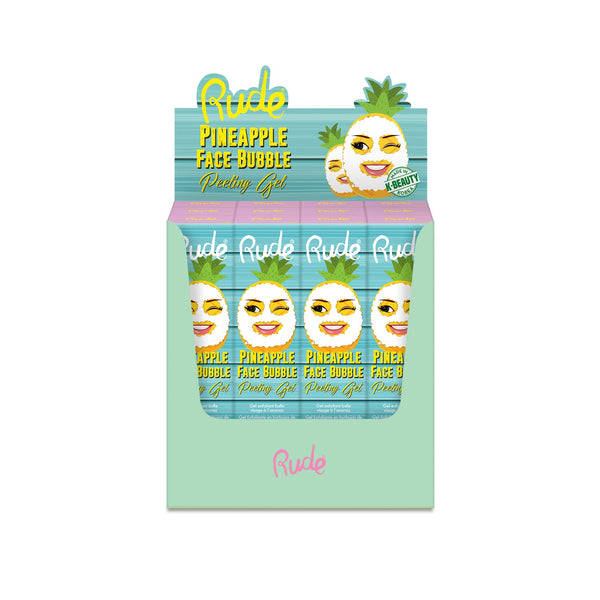 RUDE Pineapple Face Bubble Peeling Gel Paper Display Set, 12 Pieces