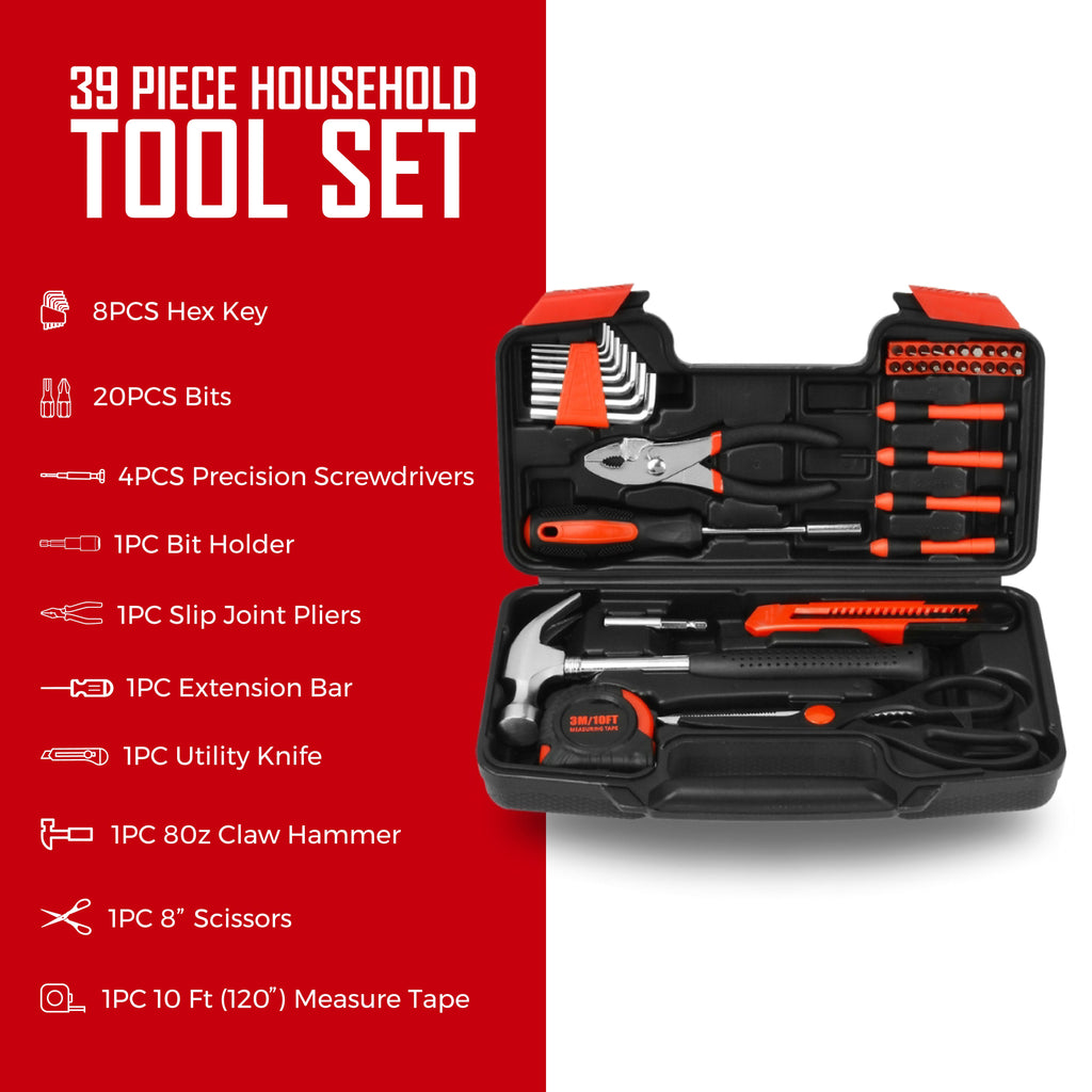 Pursonic UltraBright Flashlight + Handy Solutions 39-Piece Household T ...