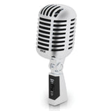 Pyle PDMICR42SL Classic Retro Vintage-Style Dynamic Vocal Microphone (Silver)
