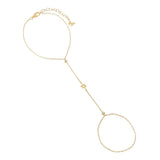 Pave Accented X Bezel Star Of David Hand Chain by By Adina Eden