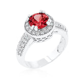 Avera Crystal Floral Filigree Band Ring In Silver Tone