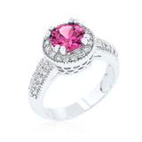 Avera Crystal Floral Filigree Band Ring In Silver Tone