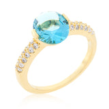 Avera Rock Solid Cubic Zirconia Ring in 18k Gold Plated Finish