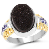 4.74 ct. Genuine Multi Stones .925 Sterling Silver Ring