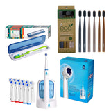 Family Dental Care Bundle: Pursonic RET200 Oscillating Electric Rechargeable Toothbrush, Eco-Friendly Cedarwood Toothbrushes (6 Pack), Portable UV Toothbrush Sanitizer by Pursonic