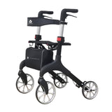 Foldable Wheeled Walker with Adjustable Height, 9-Inch Front and 8-Inch Rear Wheels, 300 lb Capacity by Pursonic