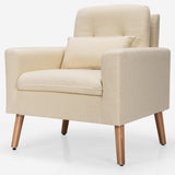 Mid-Century Modern Living Room Accent Chair with Pillow