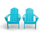 All Weather Recycled Poly Plastic Outdoor Patio Adirondack Chairs - Set of 2