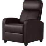 Dark Brown High-Density Faux Leather Push Back Recliner Chair