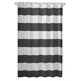 72 x 70 inch Polyester White Nautical Ocean Beach Striped Shower Curtain