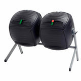 Set of Two 50-Gallon Compost Bin Tumbler Double Rotating Composter