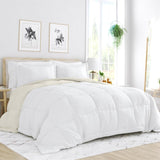 3-Piece Microfiber Reversible Comforter Set in White and Cream