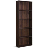 Modern 5-Shelf Bookcase in Wood Finish