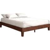 Low Profile Solid Wood Platform Bed Frame in Espresso Finish