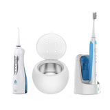 Complete Oral Care Bundle – UV Sonic Toothbrush W 12 Brush Heads, Ultrasonic UV-C Cleaner Pod & Rechargeable Water Flosser