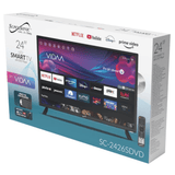 Supersonic Smart 24-inch VDAA DLED AC/DC Television with DVD Player & 12V Car Cord