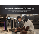 SoundPro 2-in-1 LED BT Stereo Speaker System with RGB Lighting Effects