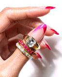 Crystal Stone Square Ring by Short & Suite