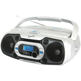 Supersonic SC-729BT Bluetooth CD/Cassette/Radio Portable Audio System, White, SC-729BT