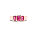 Gold Pink Tristone Ring by Short & Suite