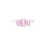 Silver Pink Tristone Ring by Short & Suite