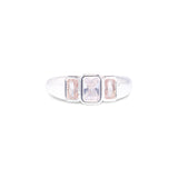 Silver Crystal Tristone Ring by Short & Suite