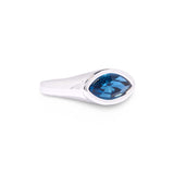 Silver Blue Marquis Eye Ring by Short & Suite