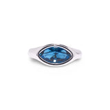 Silver Blue Marquis Eye Ring by Short & Suite