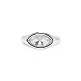 Silver Crystal Marquis Eye Ring by Short & Suite