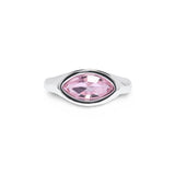 Silver Light Pink Marquis Eye Ring by Short & Suite