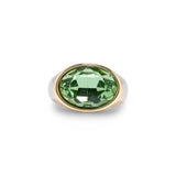 Gold Green Bezel Oval Gold Stone Ring by Short & Suite