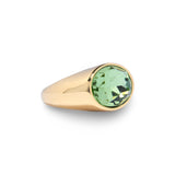 Gold Green Bezel Oval Gold Stone Ring by Short & Suite