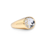 Gold Crystal Bezel Oval Gold Stone Ring by Short & Suite