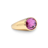 Gold Purple Bezel Oval Gold Stone Ring by Short & Suite