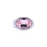 Silver Pink Bezel Oval Gold Stone Ring by Short & Suite