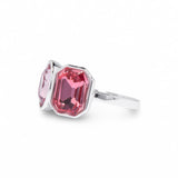 Silver Pink/Pink Two Stone Ring by Short & Suite
