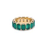 Gold Emerald Chunky Bezel Ring by Short & Suite
