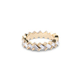Gold Crystal Stackable Zig Zag Ring by Short & Suite