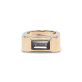 Gold Black Diamond Rectangle Stone Ring by Short & Suite