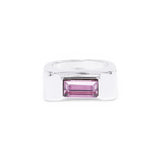 Silver Purple Rectangle Stone Ring by Short & Suite