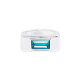 Silver Blue Rectangle Stone Ring by Short & Suite