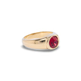 Gold Ruby Small Round Stone Ring by Short & Suite