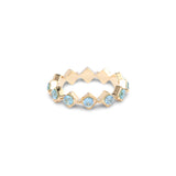 Gold Blue Pave Diamond Gem Ring by Short & Suite