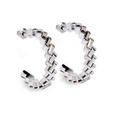 Silver Medium ZigZag Hoop Earring by Short & Suite