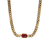 Gold Chunky Gem Choker by Short & Suite