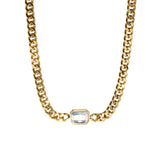Gold Chunky Gem Choker by Short & Suite