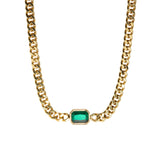 Gold Chunky Gem Choker by Short & Suite