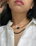 Black Stone Tennis Necklace by Short & Suite
