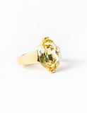 Yellow Oval Stone Gold Ring by Short & Suite